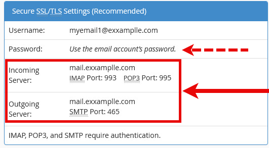 cPanel E-mail config