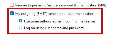 Outlook Enable SMTP