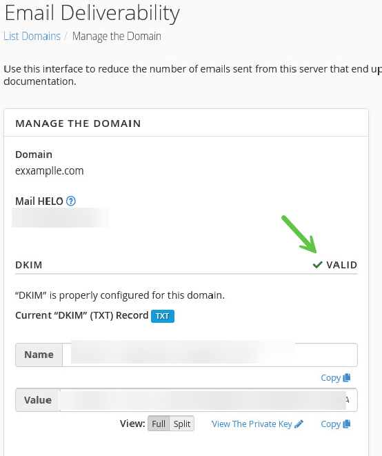 cPanel E-amil valid SPF