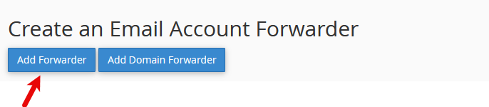 cPanel Create E-mail Forwarder