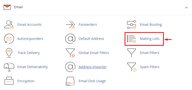 Mailing list in cPanel