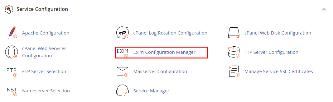 Exim Configuration Manager