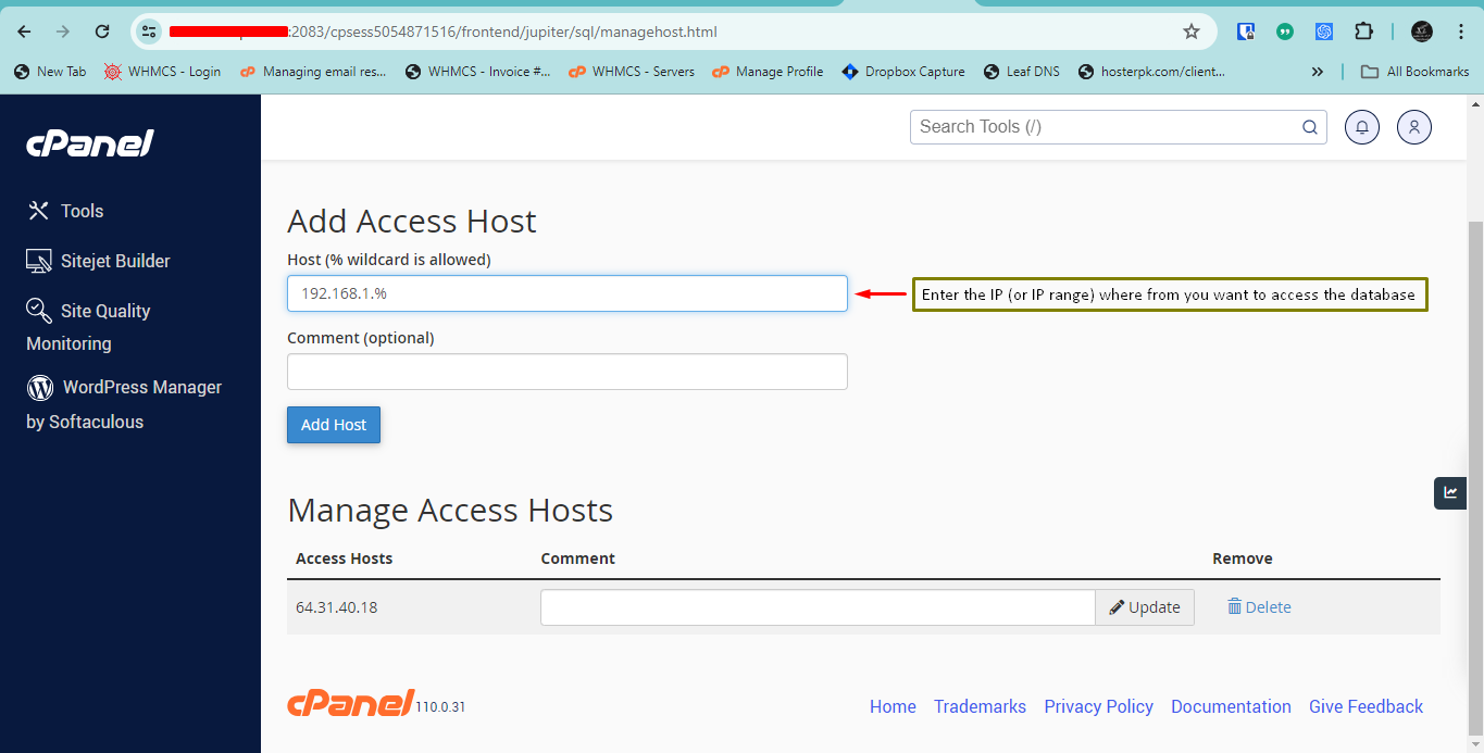 Add Access Host