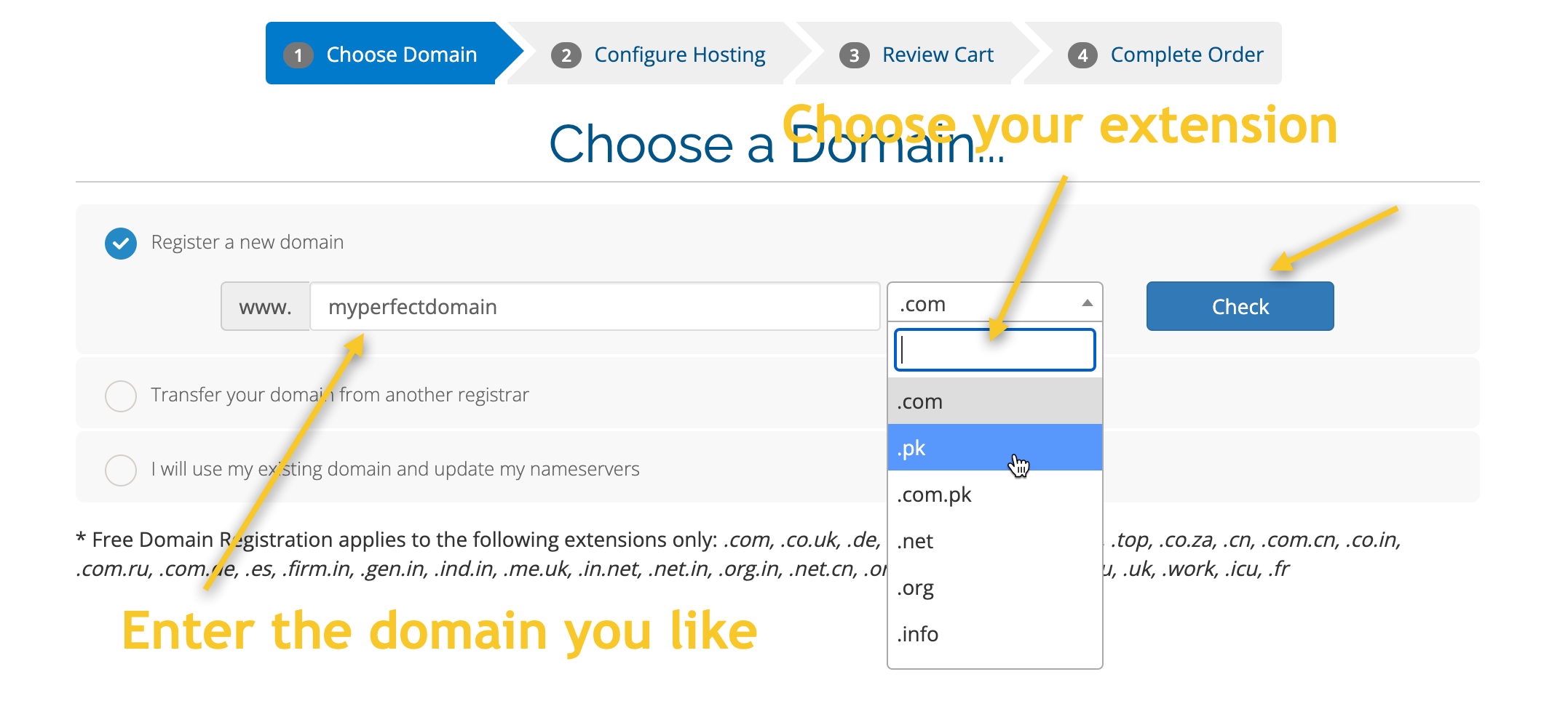 step2a - select domain